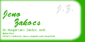 jeno zakocs business card